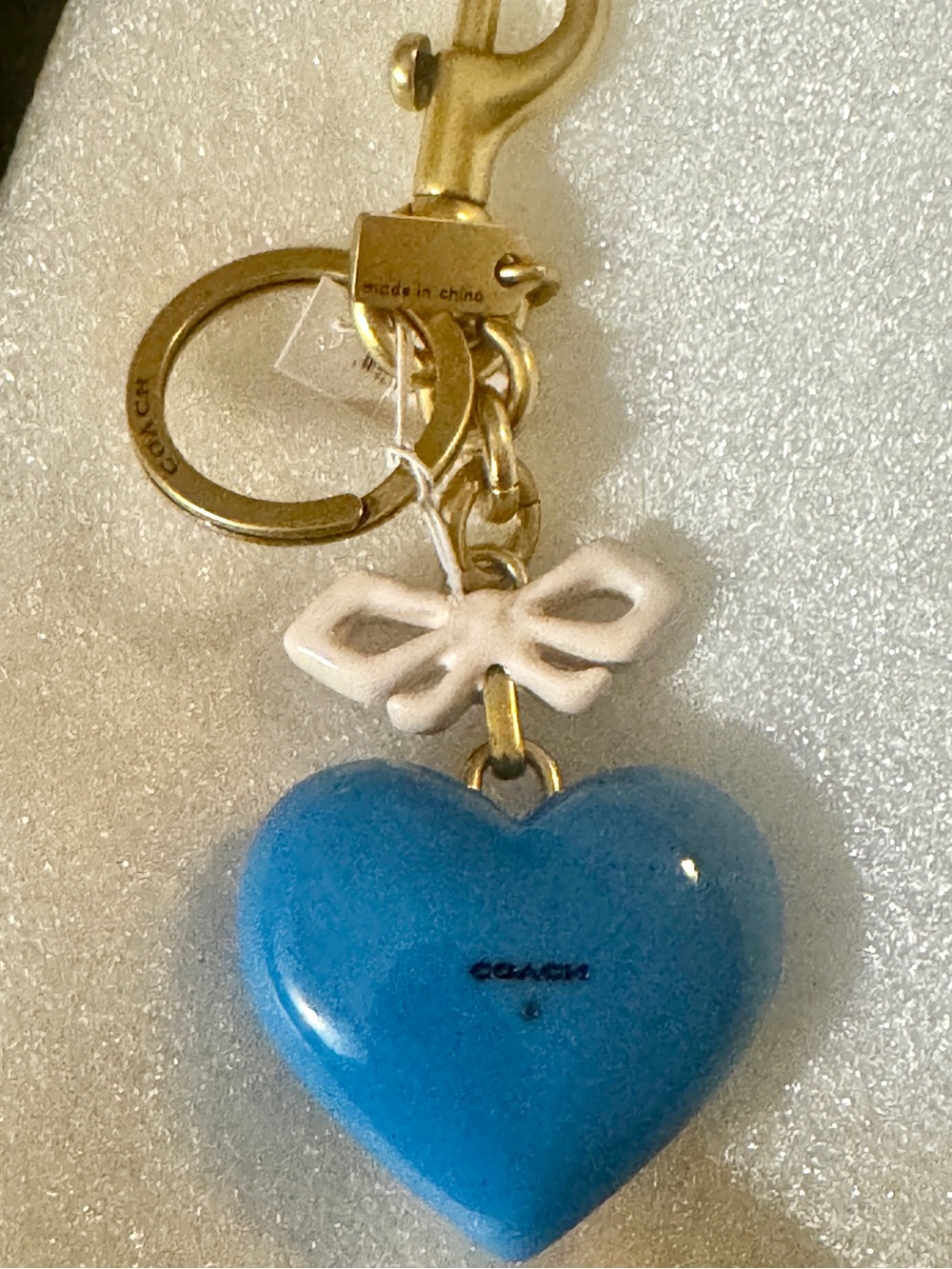 Coach Blue Heart Bag Charm. #CBH12 - Picture 5 of 13